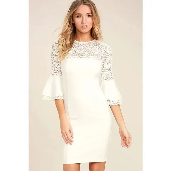 slim fit dress slacks Long Simple Fitted Wedding Dress main image 1